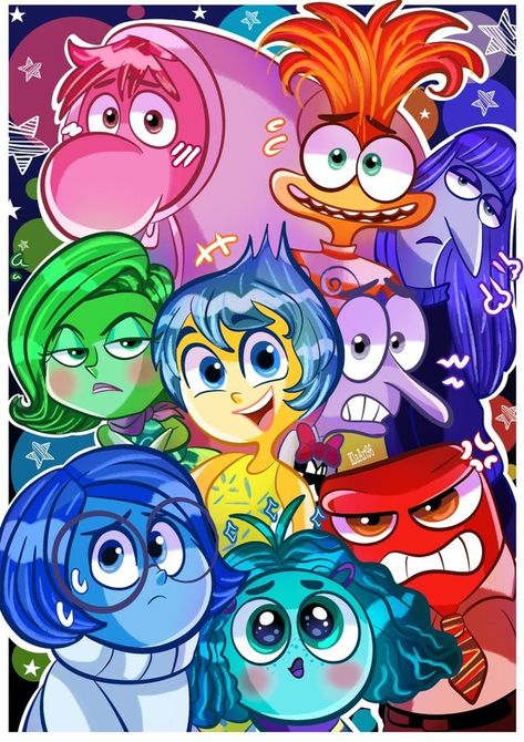 ليلو وستيتش, Inside Out Emotions, Inside Out Characters, Movie Inside Out, Disney Paintings, Kawaii Disney, Cute Disney Drawings, Disney Inside Out, Inside Out 2