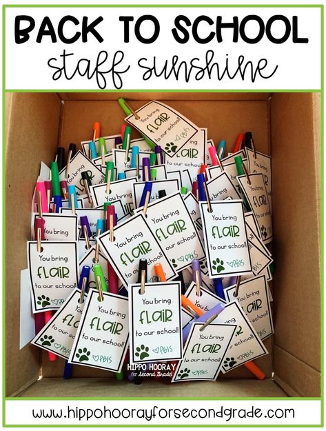 Teacher Appreciation Themes, Sunshine Committee, Teacher Morale, Appreciation Gifts Diy, Staff Appreciation Gifts, Teacher Treats, Teacher Appreciation Gifts Diy, Flair Pens, Staff Gifts