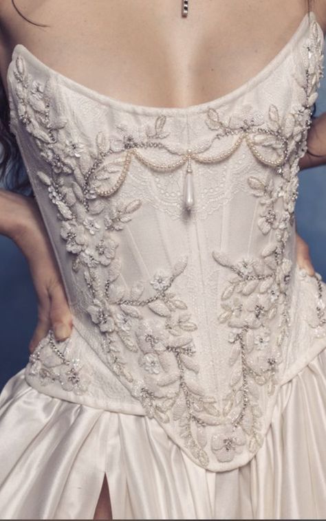 fairytale wedding dress romantic wedding dress #weddingdresses Sleeveless Corset Wedding Dress, V Corset Wedding Dress, Period Wedding Dress, Dark Academia Wedding Dress, Victorian Wedding Dress Corset, Kim Kassas Couture, Kim Kassas, Aesthetic Wedding Dress, Dresses Glam