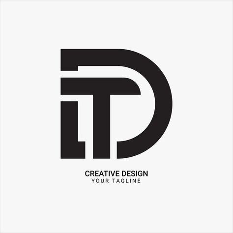 Creative dt or td initial monogram moder... | Premium Vector #Freepik #vector Tp Logo, H Logos, Monogram Logo Design, Logo Psd, Unique Logo Design, Technology Icon, Initial Monogram, Card Banner, 3d Logo