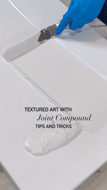 One Color Texture Painting, Painting With Caulk On Canvas, Compound Texture Art, Drywall Texture Canvas Art, Canvas Art Using Drywall Compound, Join Compound Art, Compound Art Diy, Drywall Compound Art, Painting With Plaster