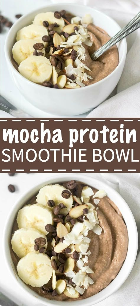 Chocolate Protein Smoothie, Protein Smoothie Bowl, Protein Bowls, Healthy Breakfast Recipe, Acai Bowls, Healthy Breakfast Recipes Easy, Smoothie Bowl Recipe, Easy Smoothies, Bowl Recipes