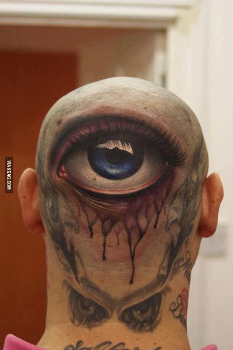 coolest tatoos ever | 9GAG - The best tattoo I ever seen Realistic Eye Tattoo, Best 3d Tattoos, Behind Blue Eyes, Tattoo Henna, Geniale Tattoos, Psy Art, Weird Tattoos, Bad Tattoos, 3d Tattoos