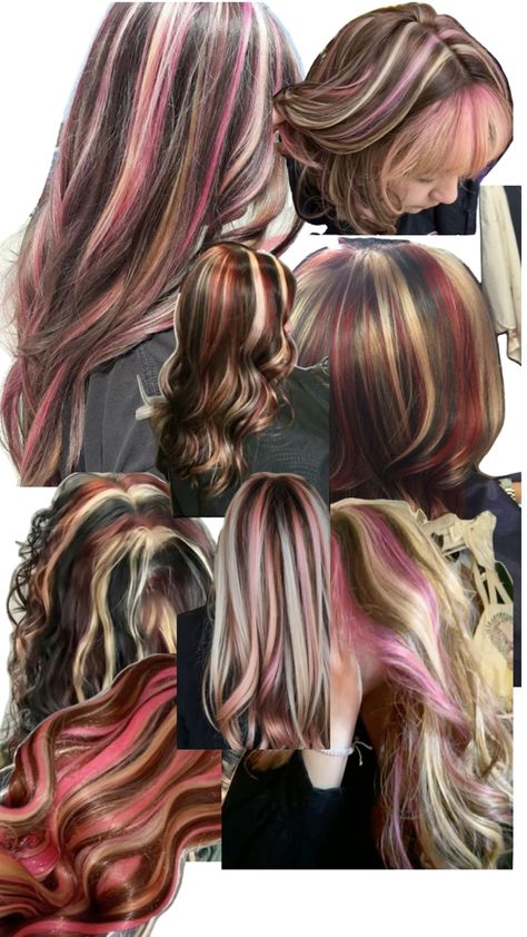 neapolitan hair 😋 Napoleon Hair Color, Neopolitan Hair Braids, Neapolitan Hair Curly, Neopolatin Hair, Nepolian Hair, Neapolitan Hair Color, Neoploaton Hair, Neopaliton Hair, Neopolitan Hair Highlights