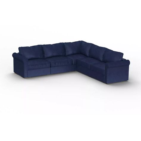 5 Seats + 8 Sides (2 Roll Arm) Sactional shown in Sapphire Navy Corded Velvet Love Sac Sectional, Lovesac Sactional, Love Sac, Build A Couch, Built In Couch, Sectional Couches, Dream Sofas, Start Living, Midnight Navy