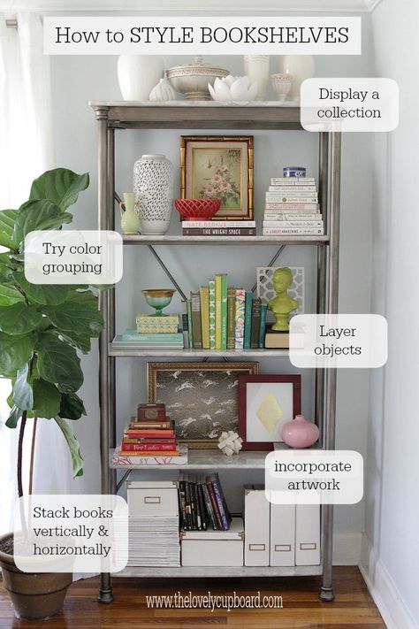 How to Style a Bookshelf - Shelf Bookcase - Ideas of Shelf Bookcase #ShelfBookcase -  How to style a bookshelf | Decor Fix #diy #decorating #homedecor Style A Bookshelf, Surface Styling, Bookshelf Makeover, Styling Bookshelves, Styling Shelves, Decorating Bookshelves, Bookcase Styling, Bookcase Decor, Bookshelf Styling