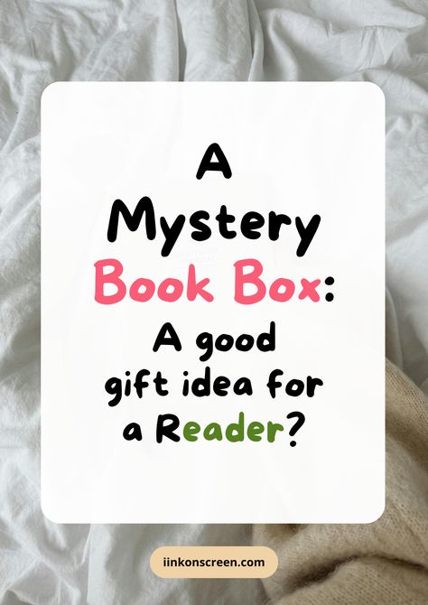 Mystery Book Box Gift for a Reader Mystery Book Box Ideas, Book Box Gift, Reading Boards, Personalised Mugs, Cheap Books, Types Of Gifts, Book Gift, Mystery Book, Best Books To Read