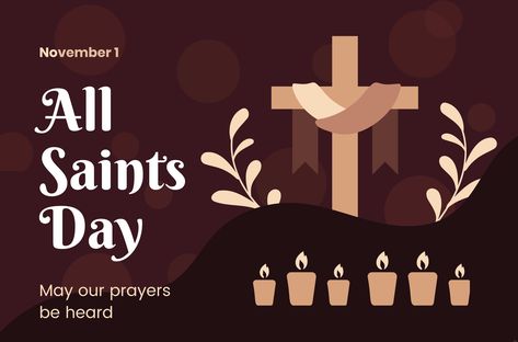 All Saints Day Pubmat, All Saints Day Poster, All Saints Day Images, Manifestation Prayer, Church Banners Designs, Church Banner, Assumption Of Mary, 1st November, Jesus Our Savior