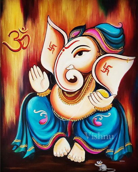 Sri Ganesh🙏🏻 Check out the Entire Painting Process down here👇🏻 https://youtu.be/6ZnqxThByP8 Please like share and subscribe for more!… Swati Verma, Sri Ganesh, Ganesha Drawing, Ganesh Art Paintings, Buddha Art Painting, Lord Ganesha Paintings, Ganesh Art, Colour Painting, Ganesha Painting