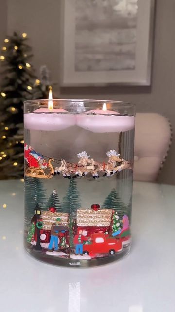 Floating Christmas Decorations, Christmas Floating Candles, Christmas Decorations Diy Crafts, Christmas Crafts To Make, Christmas Centerpieces Diy, Easy Christmas Decorations, Christmas Decorations Diy Outdoor, Diy Christmas Decorations Easy, Instagram Christmas