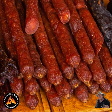 Easy Smoked Venison Snack Stick Recipe - Boondocking Recipes Venison Snack Stick Recipe, Beef Sticks Recipe, Venison Snack Sticks, Snack Stick Recipe, Homemade Summer Sausage, Venison Jerky Recipe, Jerkey Recipes, Venison Sausage Recipes, Smoked Venison