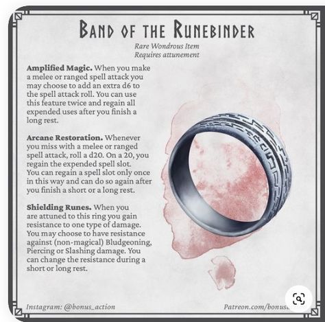 Homebrew Bard Items, Paladin Items Dnd, Dnd Rings, Fantasy Illustration Art, 5e Items, Dnd Orc, Dnd Cleric, Dnd Wizard, Homebrew Items