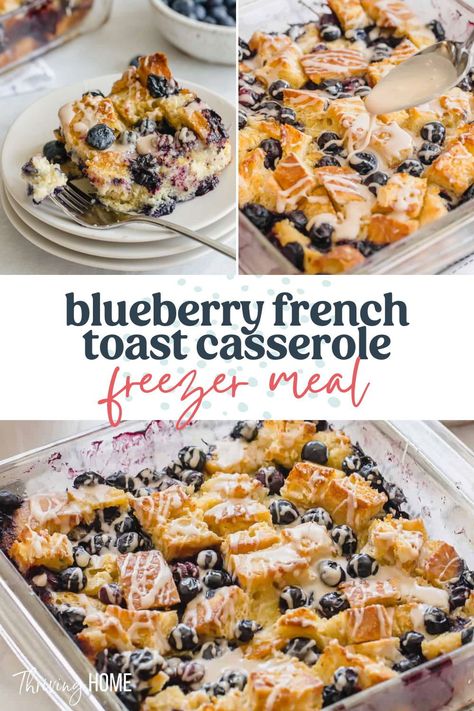 French Toast Bake Freezer Meal, Make Ahead Blueberry French Toast, Frozen Make Ahead Breakfast, Christmas Breakfast French Toast Casserole, Premade Breakfast Ideas Freezer Meals, Frozen Breakfast Prep, Dump And Go Breakfast, Make Ahead Freezer Meals Breakfast, Breakfasts On The Go Make Ahead