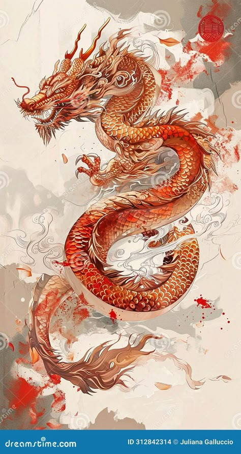 Chinese Dragon Side View, Red Chinese Dragon Wallpaper, Asian Dragon Wallpaper, Chinese Wallpaper Aesthetic, Chinese Dragon Wallpaper, Chinese Dragon Painting, Red Chinese Dragon, China Dragon, Chinese Dragon Art