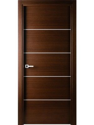 Contemporary Italian Wenge Interior Single Door with Decorative Strips,  made byValdo ,SKU:Mia, Pintu Interior, Contemporary Interior Doors, Modern Wooden Doors, Doors Interior Modern, Modern Front Door, Wooden Doors Interior, Bedroom Door Design, Plafond Design, Wooden Front Doors