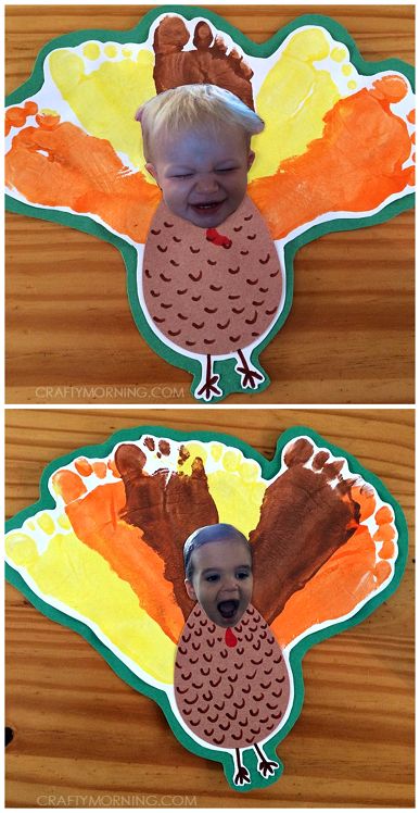 Silly Personalized Footprint Turkey Thanksgiving Craft for Kids - Crafty Morning Footprint Turkey, Kunst For Barn, Høstaktiviteter For Barn, Diy Thanksgiving Crafts, Thanksgiving Crafts Diy, Thanksgiving Turkey Craft, Crafty Morning, November Crafts, Turkey Crafts