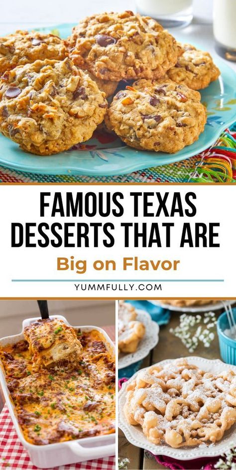 Texas has some of the best desserts nationwide. Try the Famous Texas Dessert recipes, from pecan pies to towering Texas sheet cakes, and find out why these bold and delicious Texan sweets are such a sensation. Essen, Texas Menu Ideas, Texas Themed Food Party Ideas, Western Dessert Recipes, Texas Dessert Recipes, Texas Yum Yum Dessert, Texas Appetizers, Texas Recipes Authentic, Texas Bbq Party