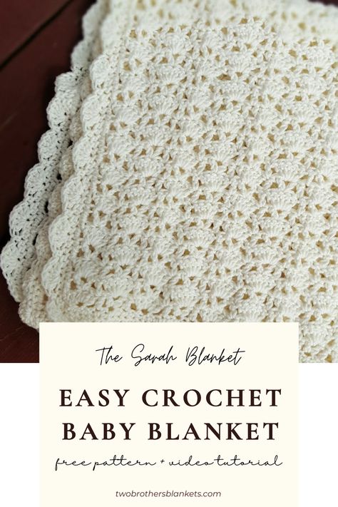 lacy crochet baby blanket pattern that has a vintage look. One Color Crochet Baby Blanket Patterns, Simple Crochet Throw Blanket, Crochet Receiving Blanket, Crochet Baby Blanket F, Easy Crocheted Baby Blanket, Easy Crochet Baby Blanket Pattern, One Color Baby Blanket Crochet, Free Crochet Pattern For Small Baby Blanket, Free Crochet Patterns Baby Blanket