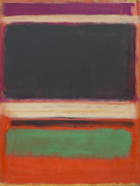 Color Field Painting: Art History 101 Basics: Mark Rothko (American, b. Latvia, 1903-1970). No. 3/No. 13, 1949. Oil on canvas. 85 3/8 x 65 in. (216.5 x 164.8 cm). Bequest of Mrs. Mark Rothko through The Mark Rothko Foundation, Inc. The Museum of Modern Art, New York. Tachisme, Action Painting, Mark Rothko Paintings, Rothko Paintings, Rothko Art, Field Paint, Barnett Newman, Willem De Kooning, Edward Hopper