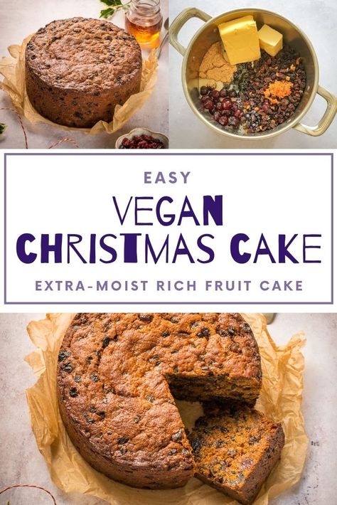 Vegan Christmas Pudding Recipe, Eggless Christmas Cake, Vegan Christmas Bread, Vegan Christmas Cake Recipe, Advent Recipes, Christmas Vegan Recipes, Xmas Cake Recipes, Vegan Christmas Cake, Vegan Fruit Cake