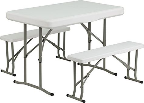 Plastic Folding Table and Benches * Check out the image by visiting the link. (This is an Amazon Affiliate link and I receive a commission for the sales) Metal Folding Table, Plastic Folding Table, Table And Benches, Folding Bench, Folding Picnic Table, Table And Bench Set, Outdoor Gadgets, 3 Piece Dining Set, Picnic Style