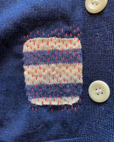 Mended Jeans, Decorative Mending, Emily Mae, Creative Mending, Jeans Embroidery, Mending Clothes, Small Crafts, Textile Art Embroidery, Cute Sewing Projects