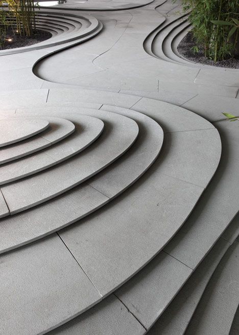 Stonescape by Kengo Kuma Steps Landscape, Villa Architecture, Landscape Details, Outdoor Steps, Kengo Kuma, Easy Landscaping, Concrete Steps, Landscape And Urbanism, Landscape Architecture Design