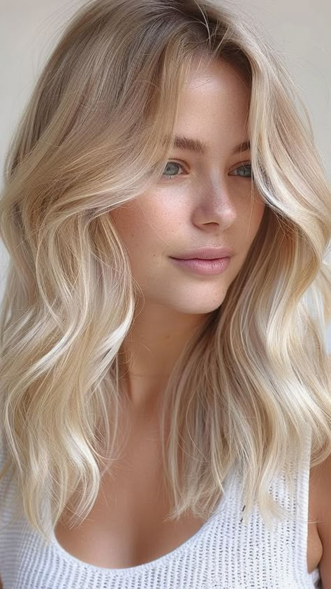 30 Hair Color Ideas to Revamp Your Look and Reignite Your Style Stunning Blonde Hair, Summer 2024 Hair Color Trends Blonde, Summer Blonde Hair 2024, Blond Summer Hair, Pale Skin Hair Color Blue Eyes, Soft Summer Blonde Hair, Soft Summer Blonde, Light Summer Hair Color, Ashy Blonde Hair Color