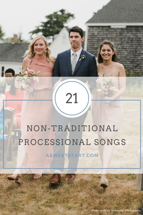 21 fun, unique and non-traditional wedding processional songs | Photo by Emily Delamater Photography Wedding Processional Songs, Songs Photo, Wedding Recessional Songs, Processional Wedding Songs, Wedding Recessional, Processional Songs, Recessional Songs, Wedding Ceremony Songs, Wedding Processional