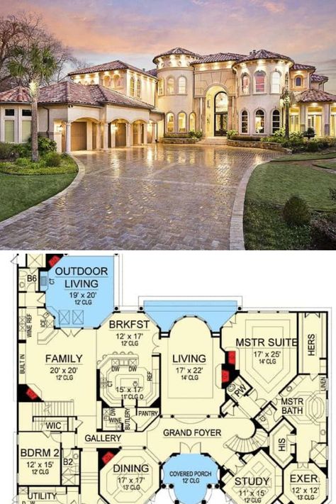 Luxury Home Floor Plans 2 Story, Mediteranian House Plans, Mediterranean Mansion Layout, 5 Bedroom Mediterranean House Plans, Italian Mansion Floor Plan, Bloxburg Italian House Layout, Italian House Floor Plans, Mediterranean Style Mansion, 2 Story Mediterranean House Plans