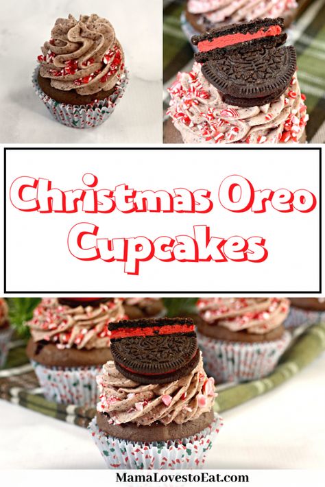 Are you looking for a delicious and festive Christmas Oreo Cupcakes? These Oreo Cupcakes are so good. Featuring Holiday Oreos, these cupcakes make the perfect Christmas cupcake. #Oreo #Cupcakes #Dessert #Christmas Christmas Oreo Cupcakes, Holiday Oreos, Freezing Cupcakes, Decadent Cupcakes, Oreo Cookie Cupcakes, Oreo Cupcake Recipe, Christmas Oreo, Cake Stand With Lid, Oreo Frosting