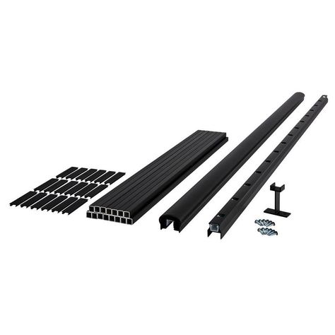 Fiberon (Assembled: 6-ft x 3-ft) Black Aluminum Deck Railing Kit Deck Railing Kits, Deck Stair Railing, Stair Railing Kits, Deck Railing Systems, Aluminum Railing Deck, Aluminum Balusters, Stair Posts, Stair Rail, Aluminum Decking