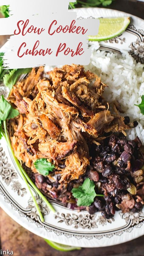 Essen, Flan, Crock Pot Cuban Pork, Cuban Pork Tenderloin Crockpot, Cuban Pork Roast Slow Cooker, Cuban Pork Bowl Recipe, Puerto Rican Pulled Pork Crock Pot, Cuban Pork Stew, Cuban Meat Recipes