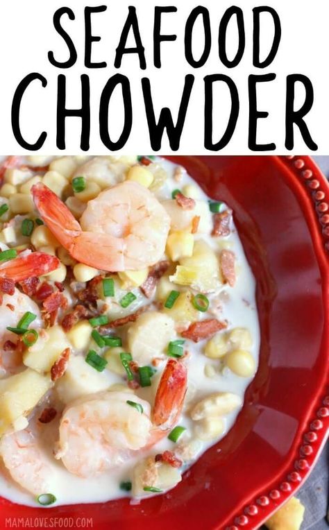 SEAFOOD CHOWDER - Seafood Chowder is hearty, filling, delicious, and super easy to make. You’ll wow everyone with this simple Seafood Chowder recipe! #chowder #comfortfood #seafood #soup Seafood Medley, Salad Inspiration, Seafood Bake, Seafood Chowder, Chowder Recipe, Cook Smarts, Sustainable Seafood, Easy Seafood, Seafood Soup