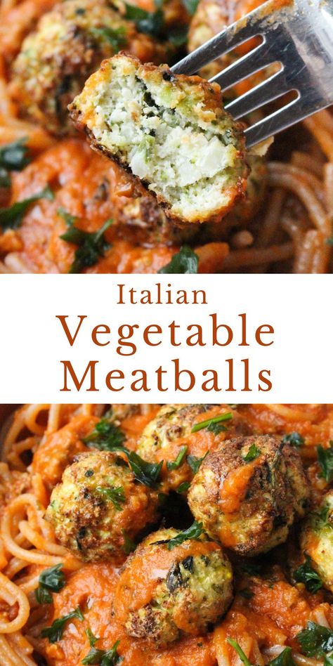 Low Carb Dinners Vegetarian, Lentil Meatballs Vegetarian, Sicilian Vegetarian Recipes, Vegetable Main Dishes Healthy, Veggie Meatballs Recipe, Vegetarian Recipes Italian, Gf Vegetarian Recipes, Meatless Italian Recipes, Baked Veggies Oven Recipe