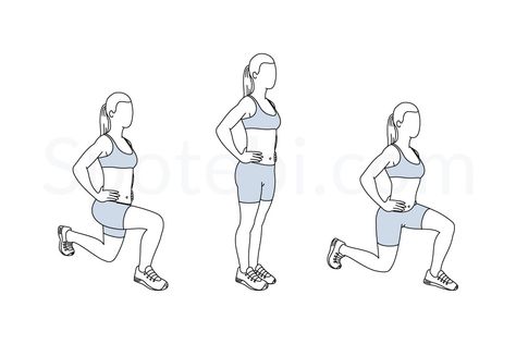 Lunges Exercise, Lunge Workout, Hip Flexor Exercises, Back Fat Workout, Calories Burned, Workout Posters, Reverse Lunges, Leg Work, Toning Workouts