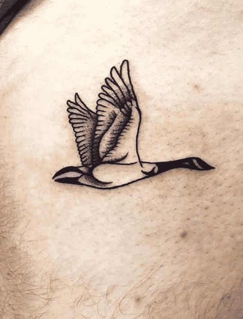 Goose Tattoo Design Images (Goose Ink Design Ideas) Tiny Goose Tattoo, Down To Earth Tattoo, Goose Outline, Meat Painting, Goose Tattoos, Goose With Knife, Loon Tattoo, Bestie Tats, Cartoon Goose