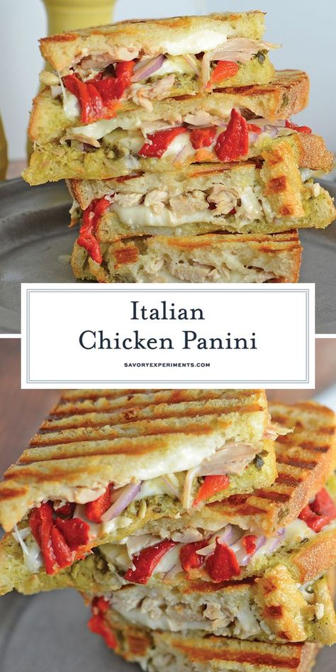 Chicken Panini Recipes, Griddle Bread, Best Panini Recipes, Panini Press Recipes, Chicken Panini Sandwiches, Sandwich Recipes Panini, Homemade Sandwiches, Italian Panini, Panini Recipes Chicken