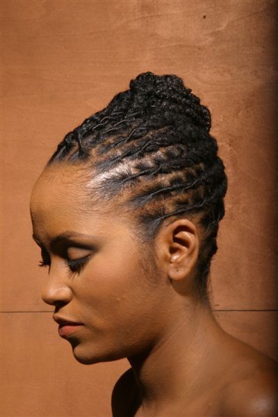 (Hair Style: Elegant Flat Twist Updo)  Length: Short/Above Chin Length Flat Dreadlocks Styles, Medium Length Dreadlock Styles For Women, Mummy Hairstyles, Locs Hairstyles Updo, Adults Hairstyles, Short Loc Styles For Women Updo, African Dreadlocks, Kid Haircut, Short Locks