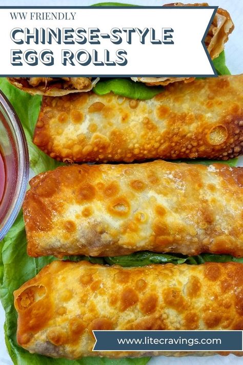 I'm going out on a limb here--these Chinese-Style Egg Rolls, air-fried or oven-baked, are BETTER than most of the deep fried ones I've had. Baked Eggrolls, Egg Rolls Baked, Lite Cravings, Deep Fried Egg, Chinese Egg Rolls, Cravings Recipes, Homemade Egg Rolls, Delicious Smoothie Recipes, Pork Egg Rolls