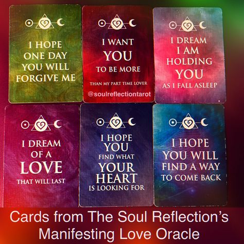 Today is a message of hope and love. Please take what resonates and leave the rest. The cards used are from The Soul Reflection’s Manifesting Love Oracle by Nadine Swiger. . You have been in someone’s thoughts. You may not be talking to this person but they still think very highly of you and miss you! They hold on to hope - hope for forgiveness. Hope you still love them too. Hope that your heart is restored with the things you love to do. Hope that you are doing well and have found your way ... Love Oracle Cards, Work Your Light Oracle, Wisdom Of The Oracle Cards, Soul Truth Self-awareness Card Deck, Love Oracle, Mystical Wisdom Oracle Cards, Message Of Hope, Spiritual Encouragement, Forgive Me