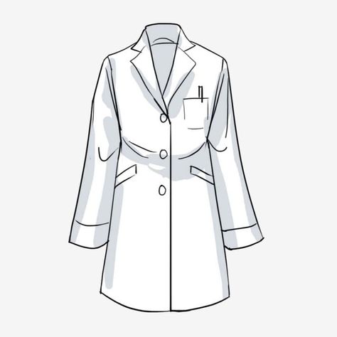 Lab Coat Drawing, Lab Clothes, Scientist Clothes, Coat Drawing, Doctor White Coat, Image Drawing, Dentist Art, Medical Drawings, Medical Stickers