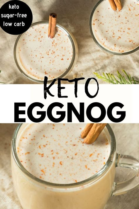 This creamy and rich keto eggnog is a sugar-free holiday classic drink made with just 7 easy-to-find ingredients. Eggnog Smoothie Healthy, Keto Egg Nog, Sugar Free Eggnog Recipe, Low Carb Eggnog Recipe, Almond Milk Egg Nog, Healthy Eggnog, Keto Eggnog, Homemade Mulled Wine, Sugar Free Smoothies