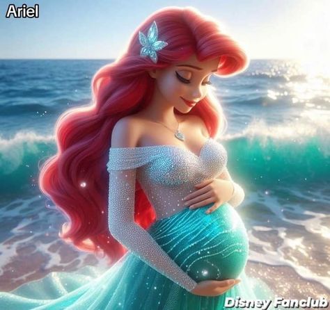 Ariel Bebe, Princesa Ariel Disney, Anime Red Hair, Cheerleading Hairstyles, Disney Fine Art, Cute Disney Drawings, Disney Nerd, Disney Princess Wallpaper, Princesa Disney