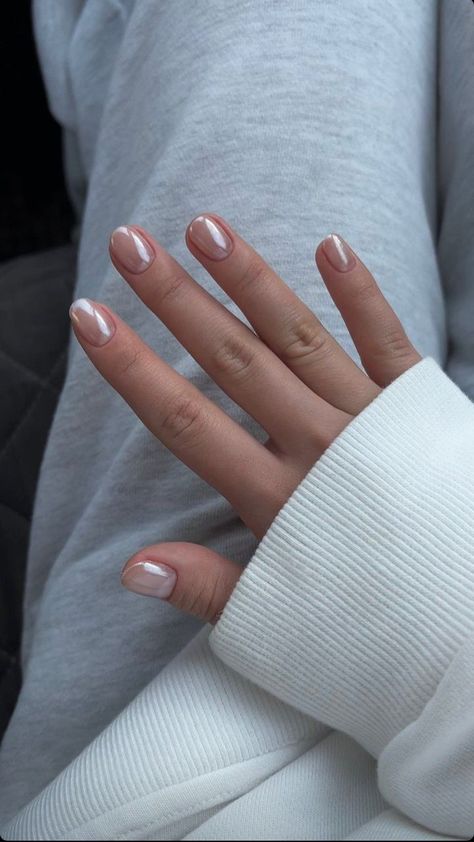 Short Classy Nails, Overlay Nails, Hippie Nails, Minimal Nails, Casual Nails, Her Nails, Pearl Nails, Neutral Nails, Bridal Nails