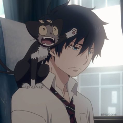 Blue Excorist Pfp, Blue Exorcist Ships, Run Okumura, Blue Exorcist Matching Pfp, Blue Exorcist Aesthetic, Rin Okumura Aesthetic, Rin Okumura Pfp, Blue Exorcist Pfp, Blue Exorcist Tattoo