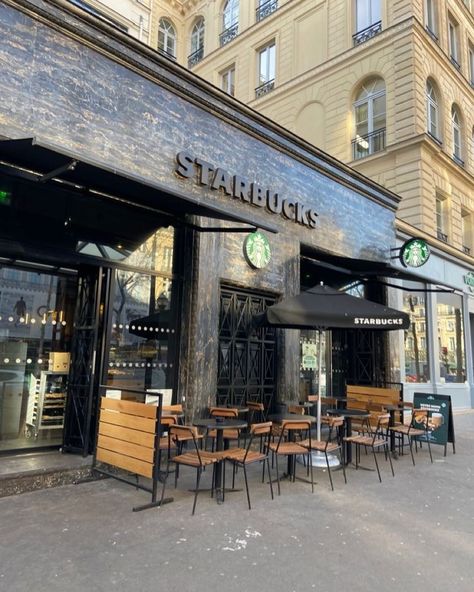 starbucks ☕️ #starbucks #post Starbucks Paris France, Starbucks Cafe Aesthetic, Starbucks Outside, Starbucks Exterior, Starbucks In Paris, Paris Starbucks, Travelling Places, Bloxburg City, Cafe Exterior