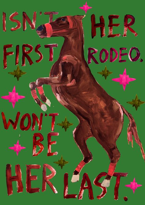 POSTERS Cowgirl Poster, Rodeo Poster, Last Rodeo, Horse Posters, First Rodeo, Pink Posters, Original Art Prints, Horse Girl, Artsy Fartsy