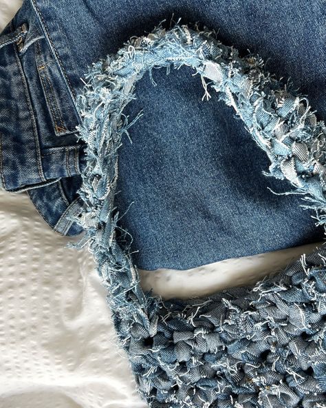 Our most iconic moment Had so much fun creating this upcycled denim shoulder bag from old jeans! Shop your custom denim via the website. 💙 Crochet With Denim, Denim Crochet, Bag From Old Jeans, Denim Shoulder Bag, Denim Shoulder Bags, Custom Denim, Crochet Items, Old Jeans, Upcycled Denim