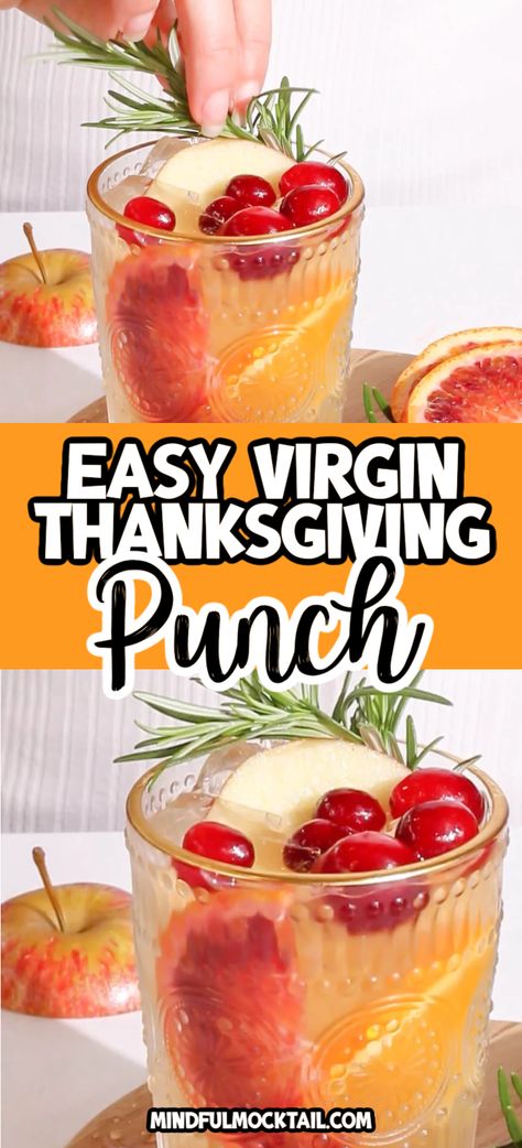 Easy Thanksgiving Punch, Christmas Mocktails, Thanksgiving Recipes Drinks, Alcoholic Punch Recipes, Non Alcoholic Punch, Thanksgiving Punch, Christmas Punch Recipes, Holiday Punch, Punch Recipe